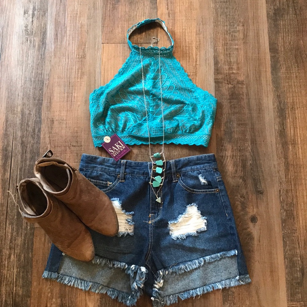 Saki Silver halter bralette